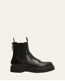R13 Single Stack Leather Chelsea Boots