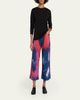 R13 Tie-Dye Cropped Wide-Leg Jeans - 2