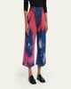 R13 Tie-Dye Cropped Wide-Leg Jeans - 4