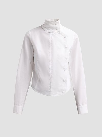 R13 Women's Asymmetrical Front Cotton Shirt