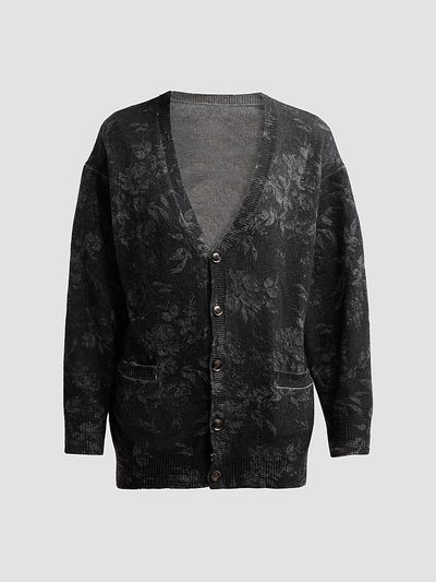 R13 Women's Floral Wool Boyfriend Cardigan