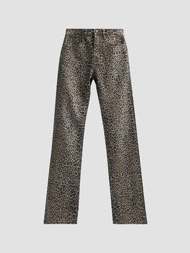R13 Women's Jane Cheetah Print Slim Jeans