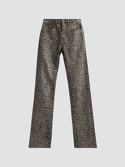 R13 Women's Jane Cheetah Print Slim Jeans