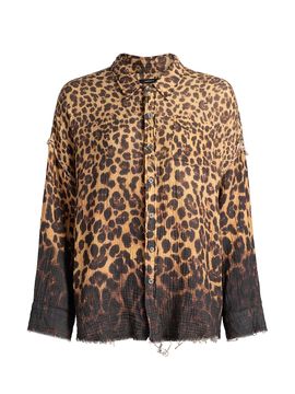R13 Women's Leopard-Print Cotton Shirt