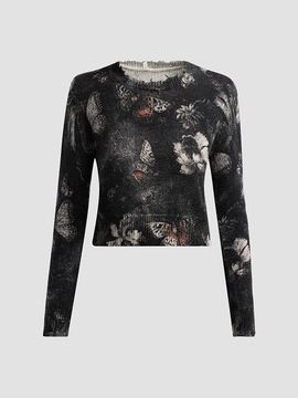 R13 Women's Printed Baby Crewneck Sweater