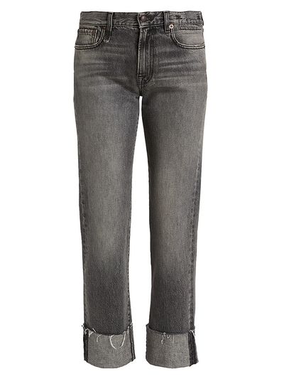R13 Women's Romeo Cuffed Hem Cotton Straight-Leg Jeans