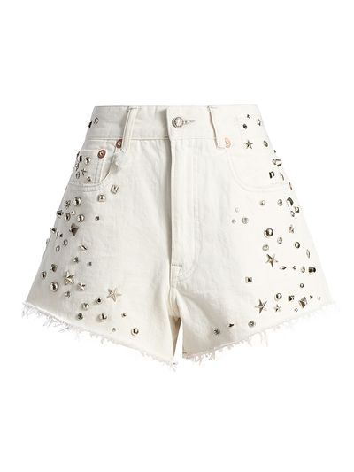R13 Women's Studded Boyfriend Shorts