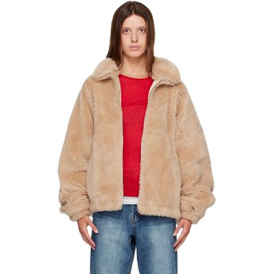 R2W R2W Beige Falco Oversized Wool Slik Jacket