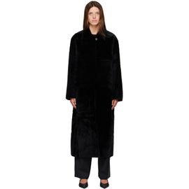 R2W R2W Black Naca Relaxed Fit Shearling Coat