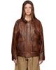 R2W R2W Brown Billy Lambskin Leather Jacket - 1
