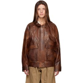 R2W R2W Brown Billy Lambskin Leather Jacket