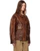 R2W R2W Brown Billy Lambskin Leather Jacket - 2