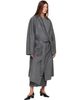 R2W R2W Gray Porin Draped Button Wool Cash Coat - 4