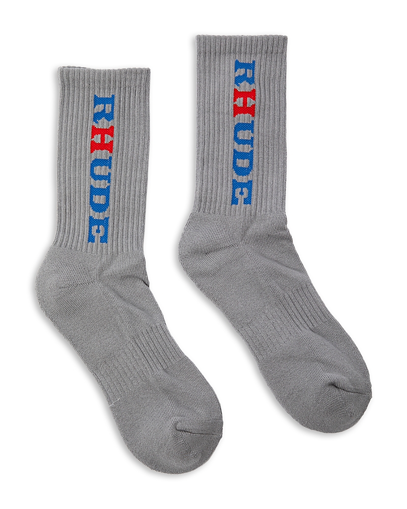 R H U D E R H U D E Petrol Logo Crew Socks