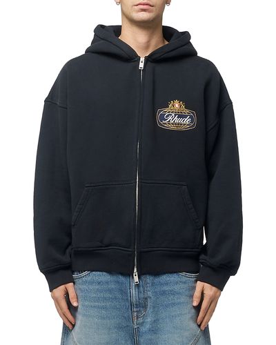 R H U D E R H U D E Safari Logo Graphic Zip Hoodie