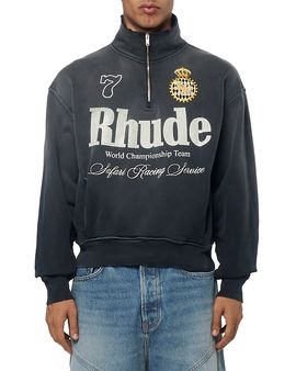 R H U D E R H U D E Safari Quarter Zip Logo Sweatshirt