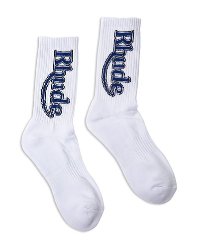 R H U D E R H U D E Vertical Race Track Crew Socks