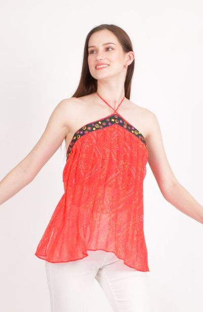 RAAS RAAS Ava Embroidered Halter Top 