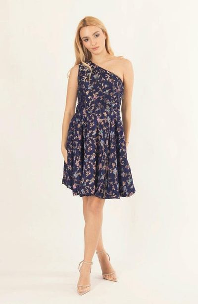 RAAS RAAS Azurine Blue One Shoulder Short Dress 