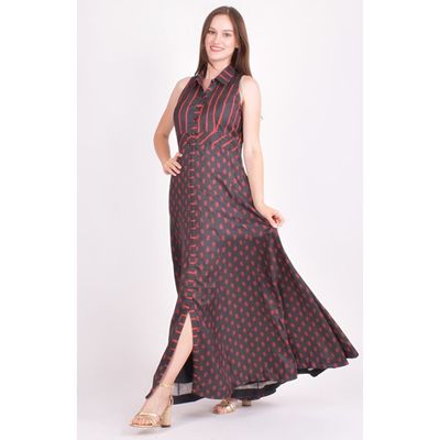 RAAS RAAS Meher Slit Button Up Maxi Dress