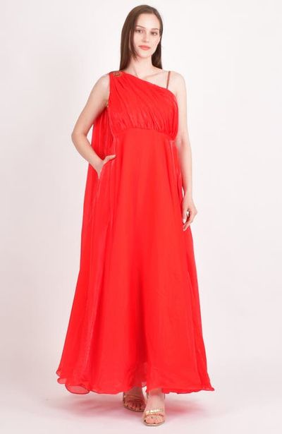 RAAS RAAS Tiana Embellished Silk Maxi Dress