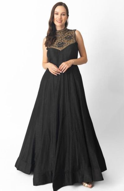 RAAS RAAS Zuri Embroidered High Neck Gown