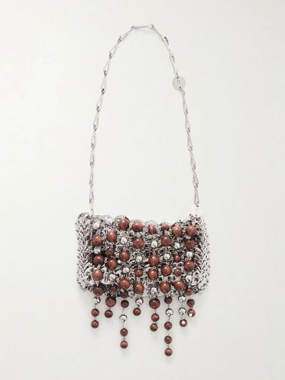 RABANNE 1969 Nano fringed beaded chainmail shoulder bag