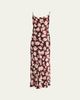 Rabanne Chain Cowl-Neck Floral Satin Maxi Slip Dress - 1