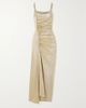 RABANNE Embellished glittered stretch-crepe maxi dress - 1