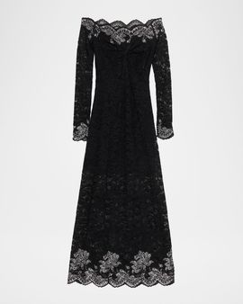 Rabanne Embellished Lace Off-The-Shoulder Midi Dress