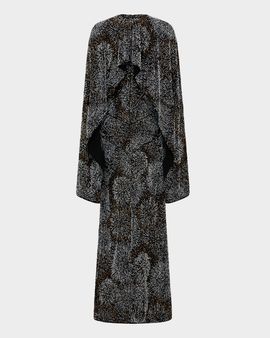 Rabanne Firework Embroidered Long-Sleeve Cape Maxi Dress