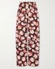 RABANNE Floral-print wide-leg silk pants - 1