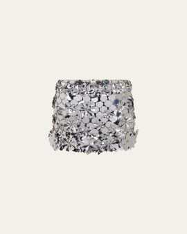 Rabanne Floral Sequined Mini Skirt