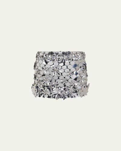 Rabanne Floral Sequined Mini Skirt