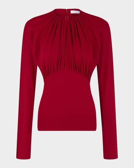 Rabanne Gathered Bust Long-Sleeve Top