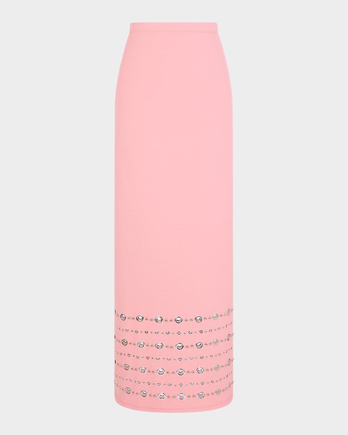 Rabanne Grommet Embellished Viscose Crepe Maxi Skirt