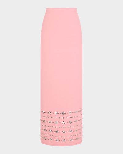 Rabanne Grommet Embellished Viscose Crepe Maxi Skirt