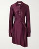 RABANNE Pleated jersey-satin mini dress - 1