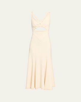 Rabanne Plunging Strappy Cutout Midi Tank Dress