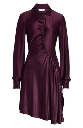Rabanne Rabanne Asymmetric Long Sleeve Jersey Dress