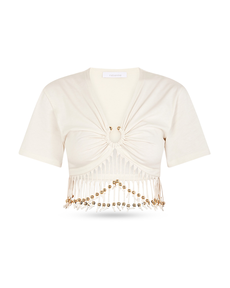 Rabanne Rabanne Bead Embellished Fringe Top
