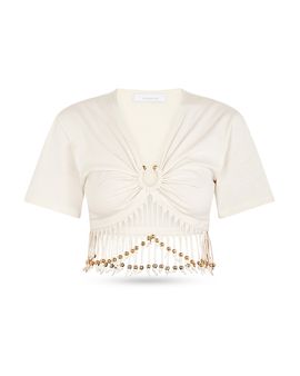 Rabanne Rabanne Bead Embellished Fringe Top