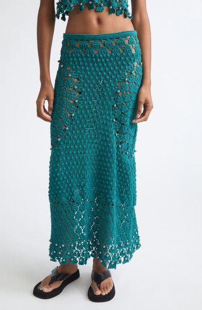 Rabanne Rabanne Beaded Cotton Crochet Skirt