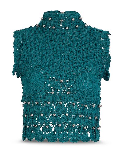 Rabanne Rabanne Beaded Crochet Top