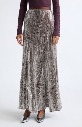 Rabanne Rabanne Beaded Long Fluid Skirt