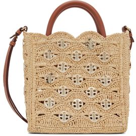 Rabanne Rabanne Beige & Brown Small Signature 1969 Discs Tote