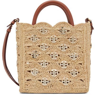 Rabanne Rabanne Beige & Brown Small Signature 1969 Discs Tote