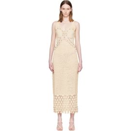 Rabanne Rabanne Beige Handmade Crochet Midi Dress
