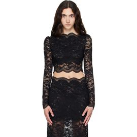 Rabanne Rabanne Black Lace Crop Top