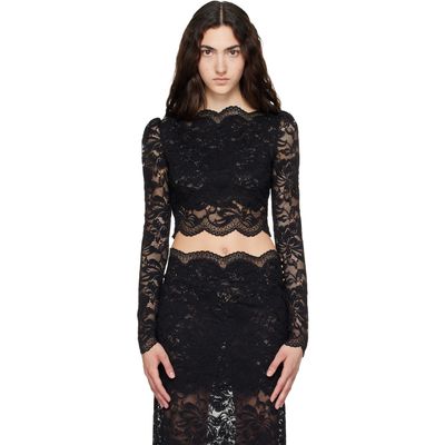 Rabanne Rabanne Black Lace Crop Top